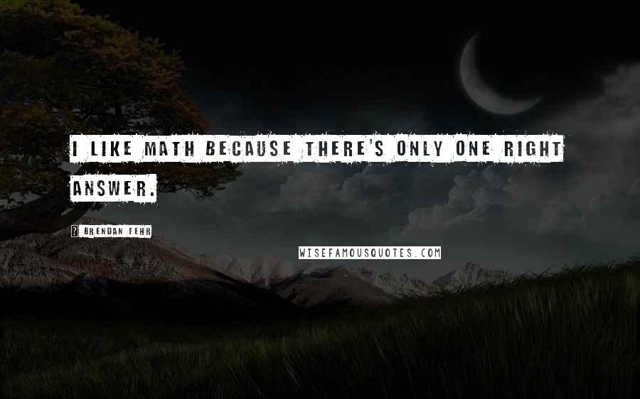 Brendan Fehr Quotes: I like Math because there's only one right answer.