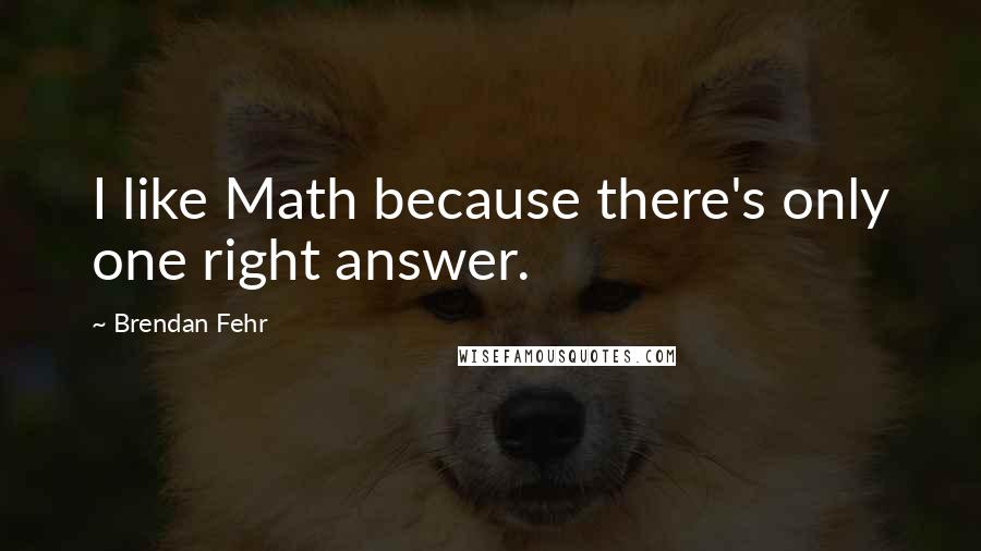 Brendan Fehr Quotes: I like Math because there's only one right answer.