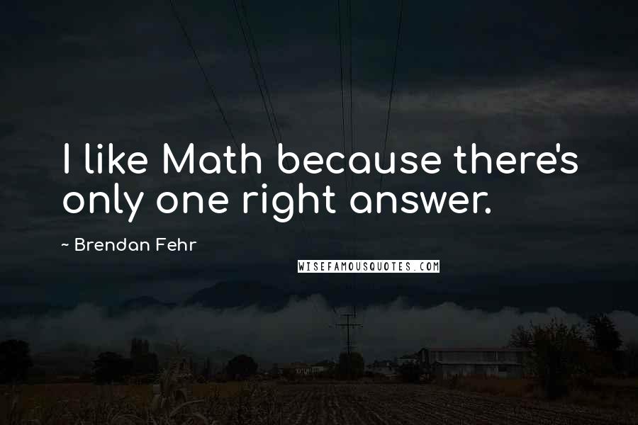 Brendan Fehr Quotes: I like Math because there's only one right answer.