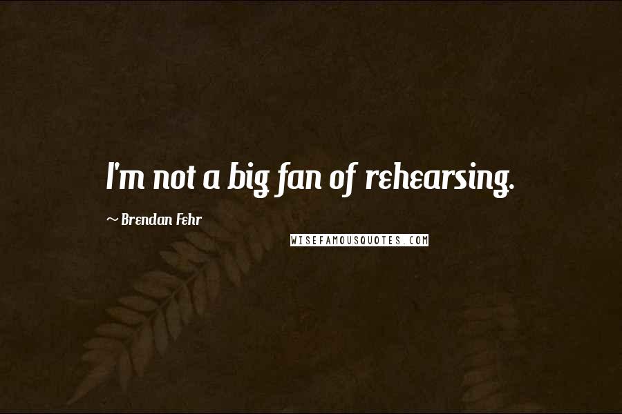 Brendan Fehr Quotes: I'm not a big fan of rehearsing.