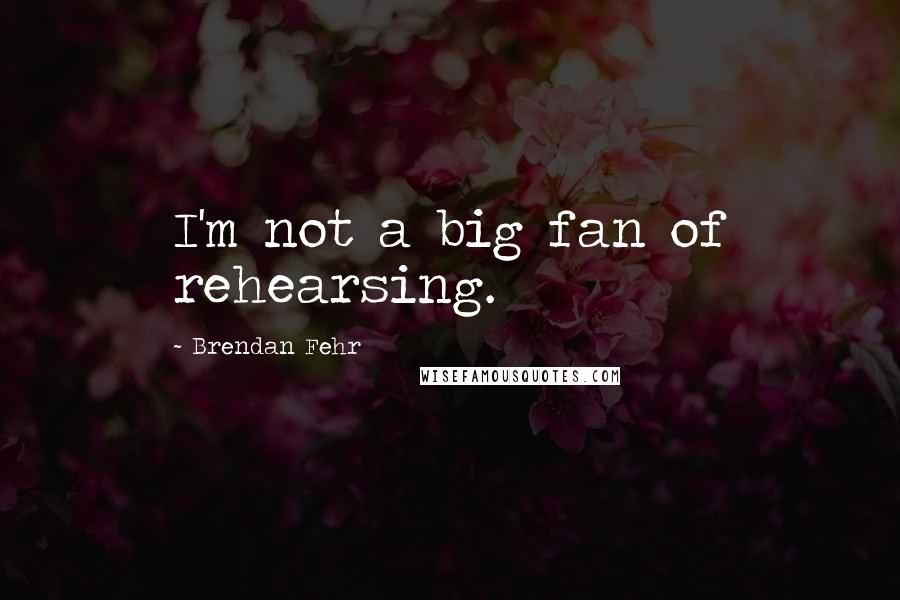 Brendan Fehr Quotes: I'm not a big fan of rehearsing.