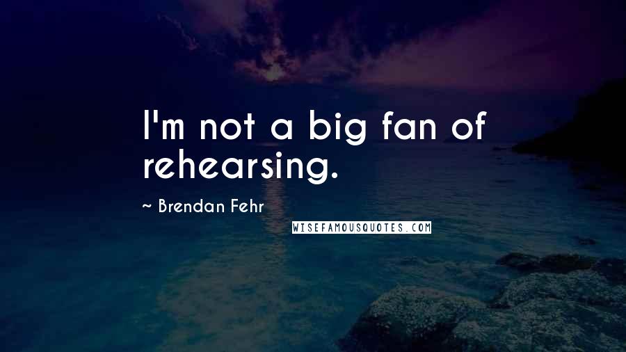 Brendan Fehr Quotes: I'm not a big fan of rehearsing.