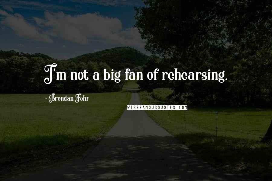 Brendan Fehr Quotes: I'm not a big fan of rehearsing.