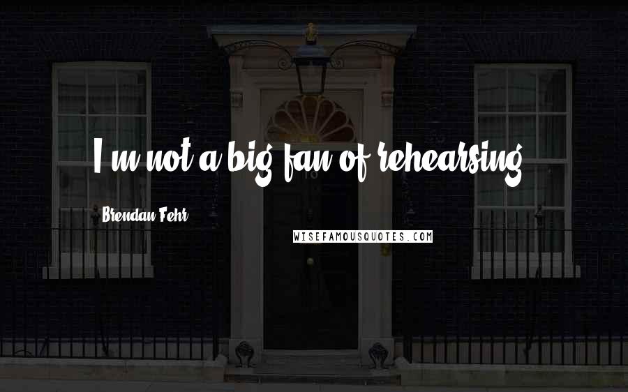 Brendan Fehr Quotes: I'm not a big fan of rehearsing.