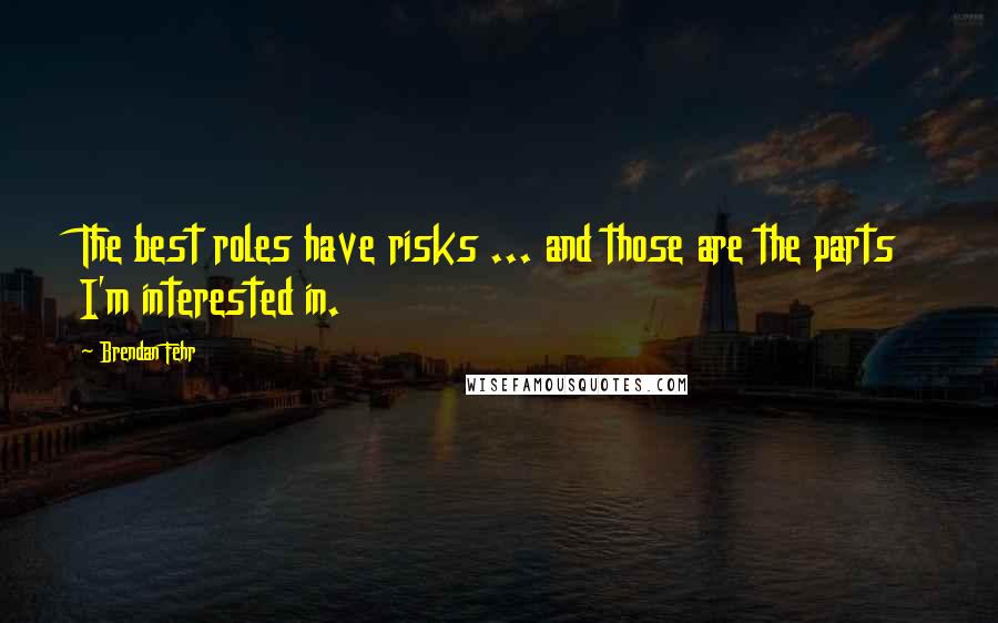 Brendan Fehr Quotes: The best roles have risks ... and those are the parts I'm interested in.