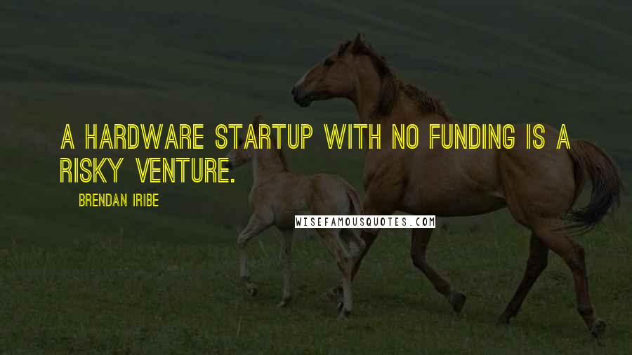 Brendan Iribe Quotes: A hardware startup with no funding is a risky venture.