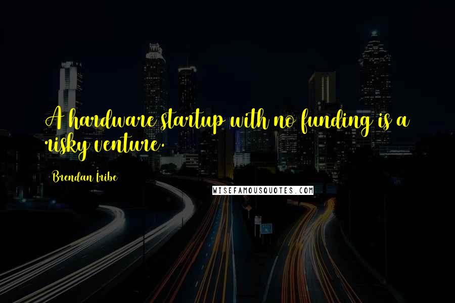 Brendan Iribe Quotes: A hardware startup with no funding is a risky venture.