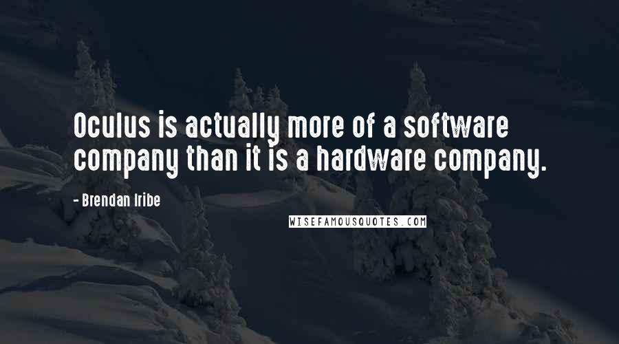 Brendan Iribe Quotes: Oculus is actually more of a software company than it is a hardware company.