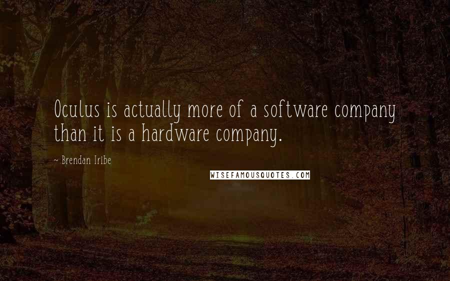 Brendan Iribe Quotes: Oculus is actually more of a software company than it is a hardware company.