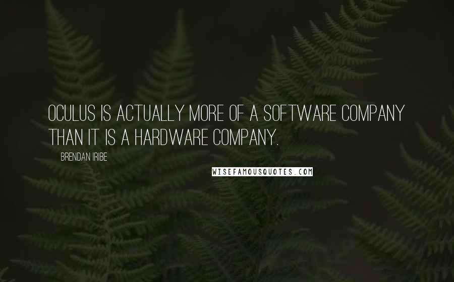 Brendan Iribe Quotes: Oculus is actually more of a software company than it is a hardware company.