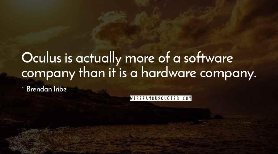 Brendan Iribe Quotes: Oculus is actually more of a software company than it is a hardware company.