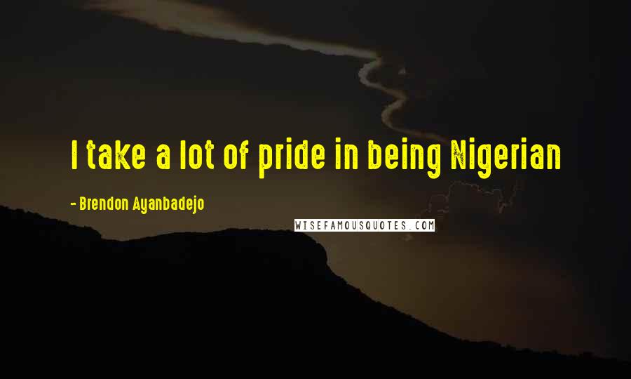 Brendon Ayanbadejo Quotes: I take a lot of pride in being Nigerian