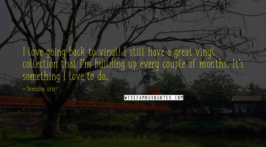 Brendon Urie Quotes: I love going back to vinyl! I still have a great vinyl collection that I'm building up every couple of months. It's something I love to do.