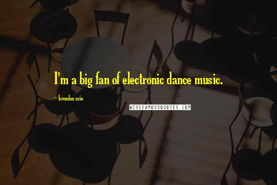 Brendon Urie Quotes: I'm a big fan of electronic dance music.