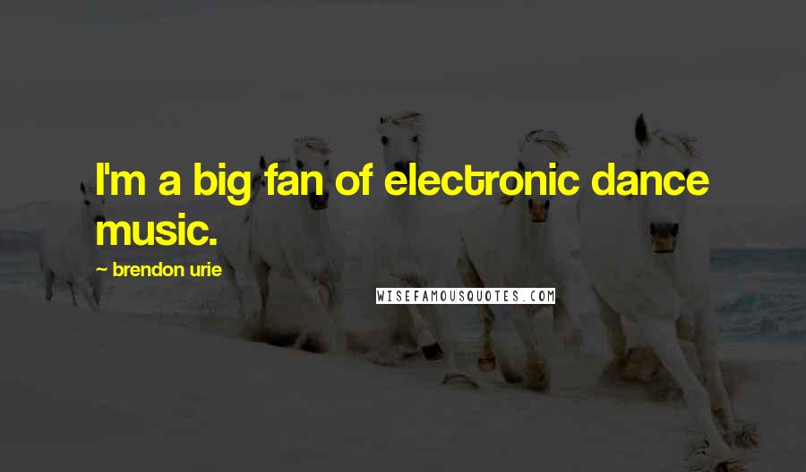 Brendon Urie Quotes: I'm a big fan of electronic dance music.