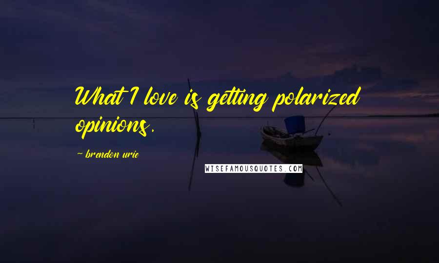 Brendon Urie Quotes: What I love is getting polarized opinions.