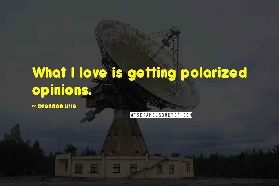 Brendon Urie Quotes: What I love is getting polarized opinions.