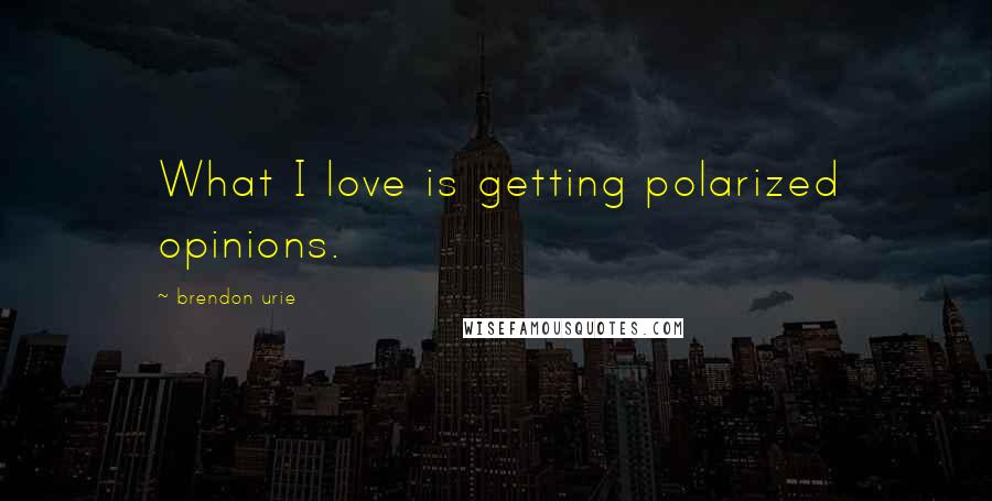 Brendon Urie Quotes: What I love is getting polarized opinions.