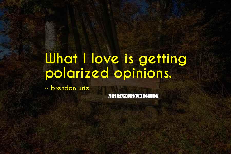 Brendon Urie Quotes: What I love is getting polarized opinions.