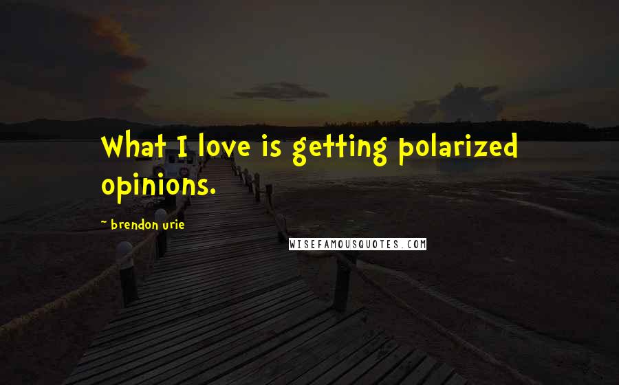 Brendon Urie Quotes: What I love is getting polarized opinions.