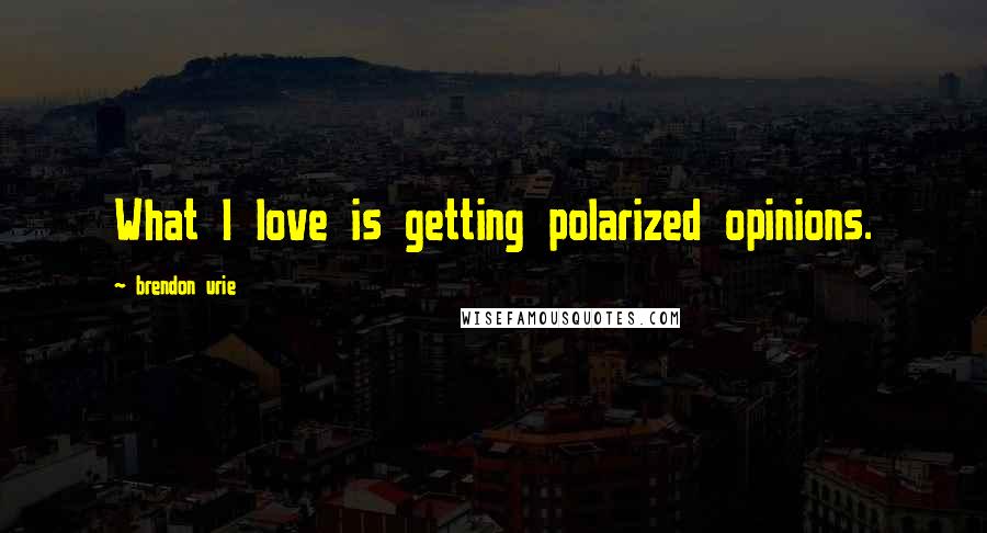 Brendon Urie Quotes: What I love is getting polarized opinions.