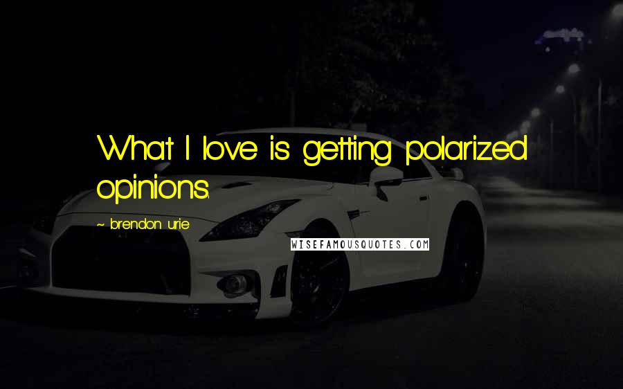 Brendon Urie Quotes: What I love is getting polarized opinions.