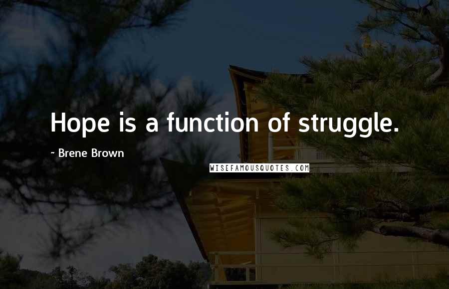 Brene Brown Quotes: Hope is a function of struggle.