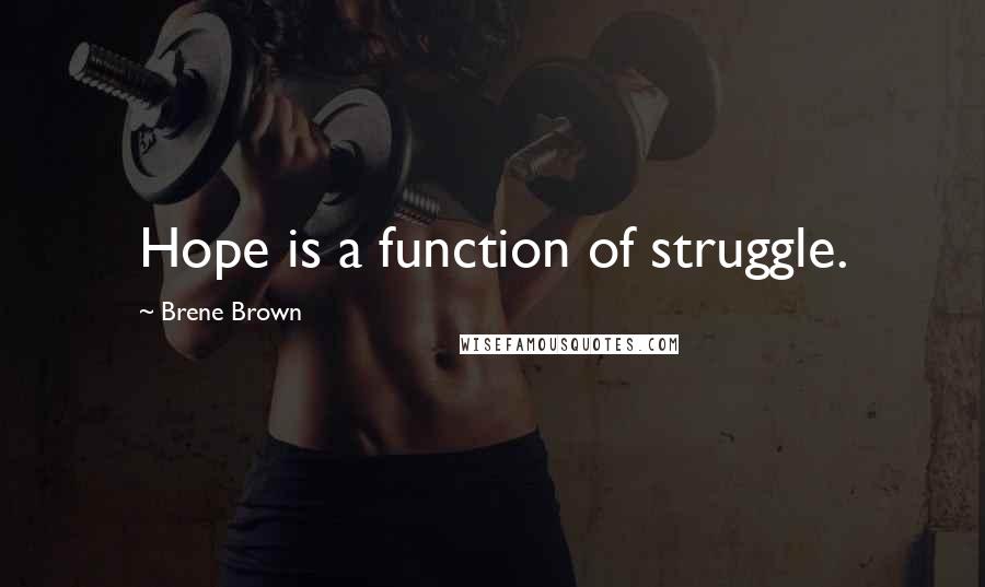 Brene Brown Quotes: Hope is a function of struggle.