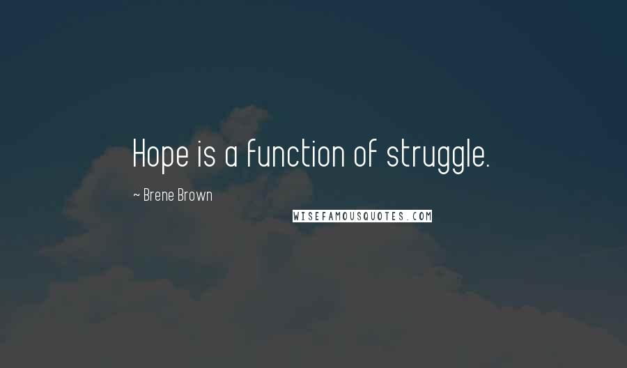 Brene Brown Quotes: Hope is a function of struggle.