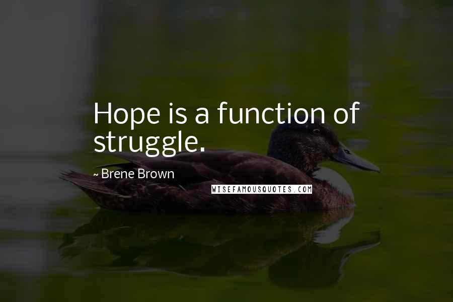 Brene Brown Quotes: Hope is a function of struggle.