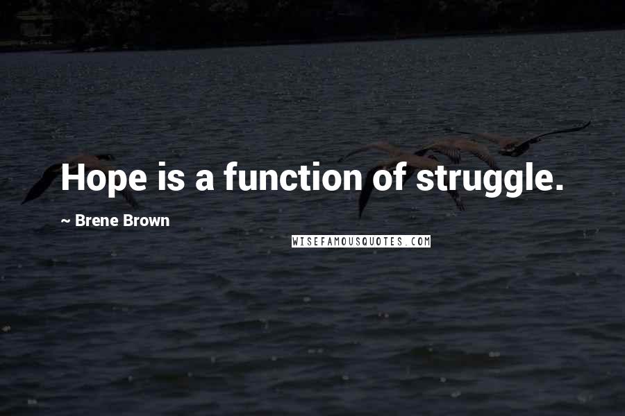 Brene Brown Quotes: Hope is a function of struggle.