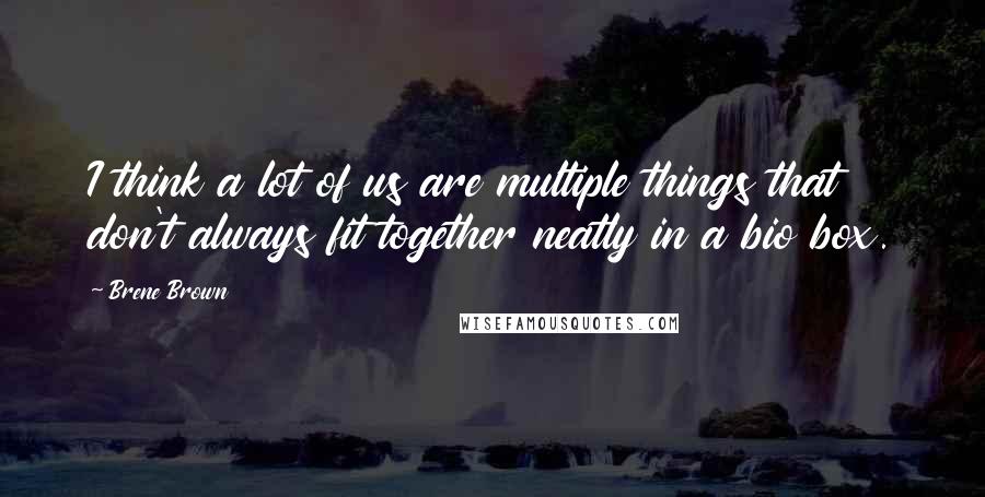 Brene Brown Quotes: I think a lot of us are multiple things that don't always fit together neatly in a bio box.