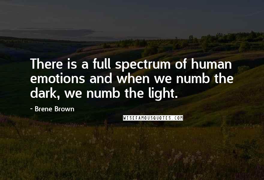 Brene Brown Quotes: There is a full spectrum of human emotions and when we numb the dark, we numb the light.