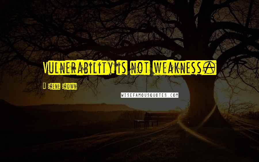 Brene Brown Quotes: Vulnerability is not weakness.