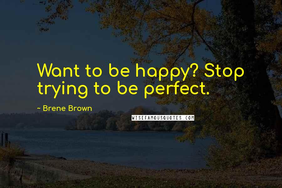 Brene Brown Quotes: Want to be happy? Stop trying to be perfect.