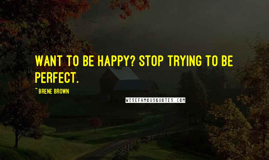 Brene Brown Quotes: Want to be happy? Stop trying to be perfect.