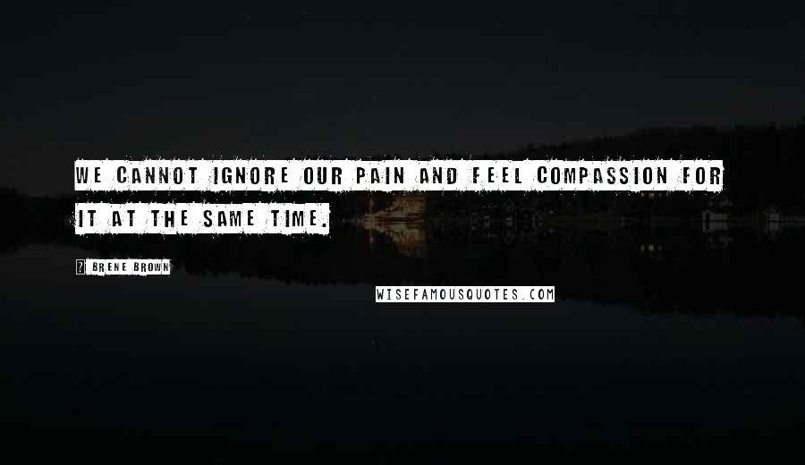 Brene Brown Quotes: We cannot ignore our pain and feel compassion for it at the same time.