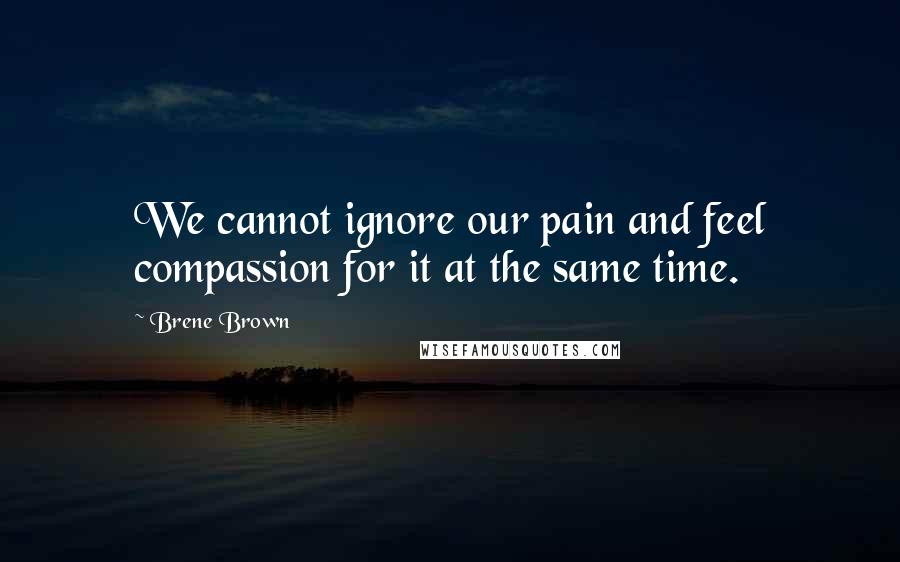 Brene Brown Quotes: We cannot ignore our pain and feel compassion for it at the same time.