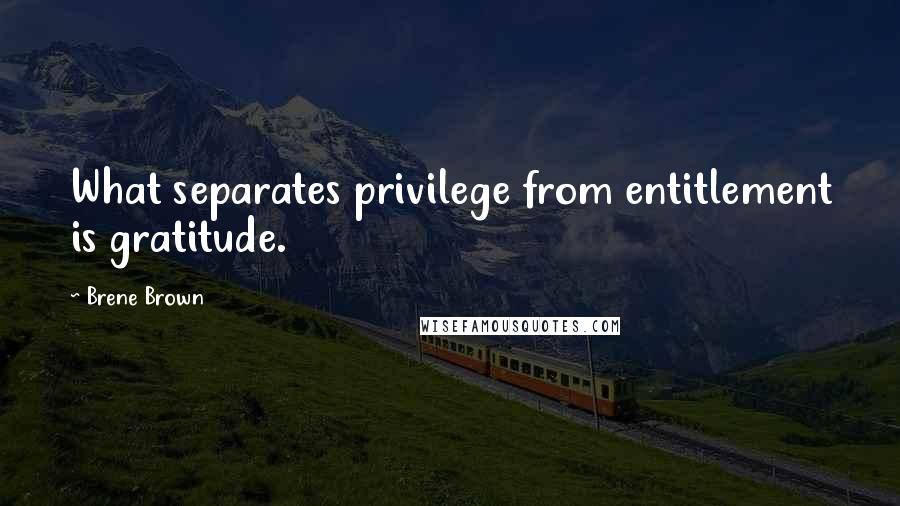 Brene Brown Quotes: What separates privilege from entitlement is gratitude.