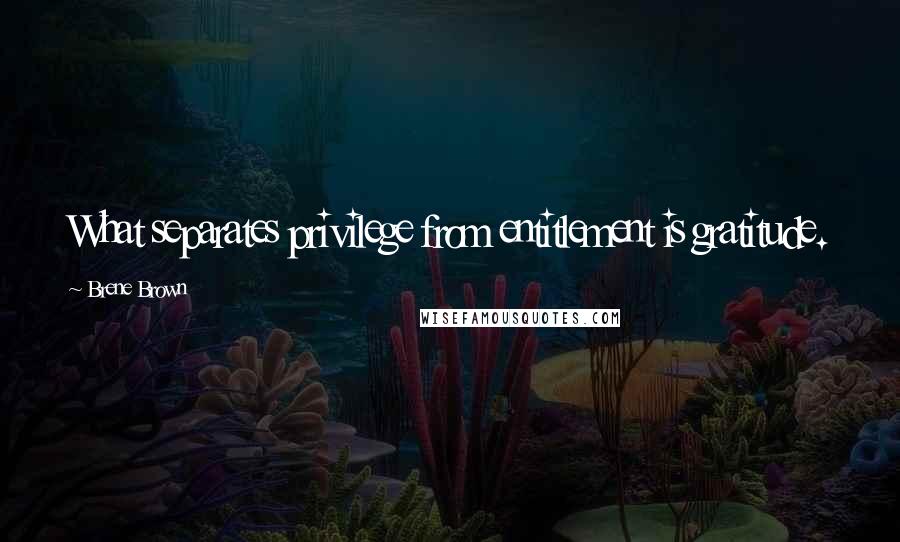 Brene Brown Quotes: What separates privilege from entitlement is gratitude.