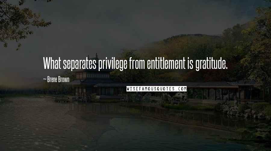 Brene Brown Quotes: What separates privilege from entitlement is gratitude.