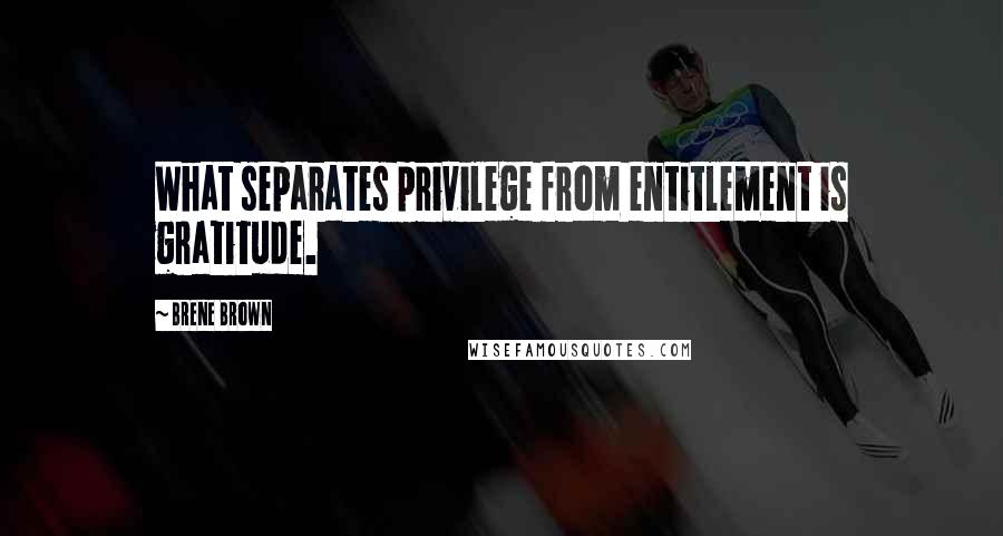 Brene Brown Quotes: What separates privilege from entitlement is gratitude.