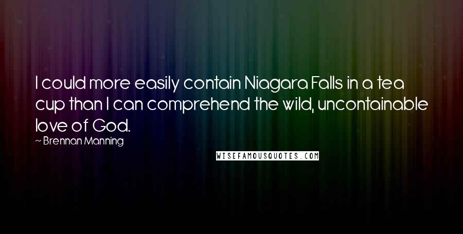 Brennan Manning Quotes: I could more easily contain Niagara Falls in a tea cup than I can comprehend the wild, uncontainable love of God.