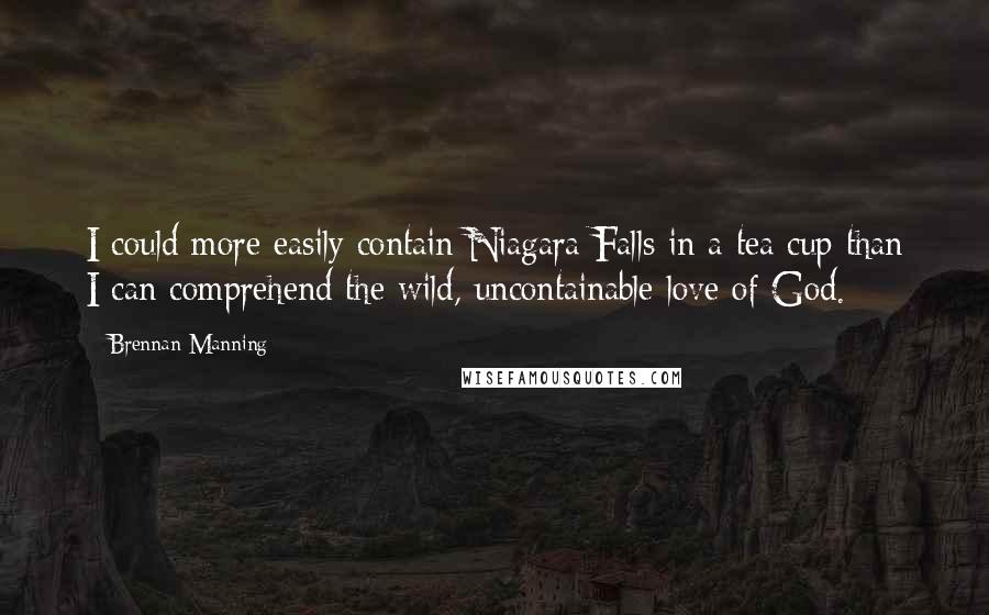 Brennan Manning Quotes: I could more easily contain Niagara Falls in a tea cup than I can comprehend the wild, uncontainable love of God.