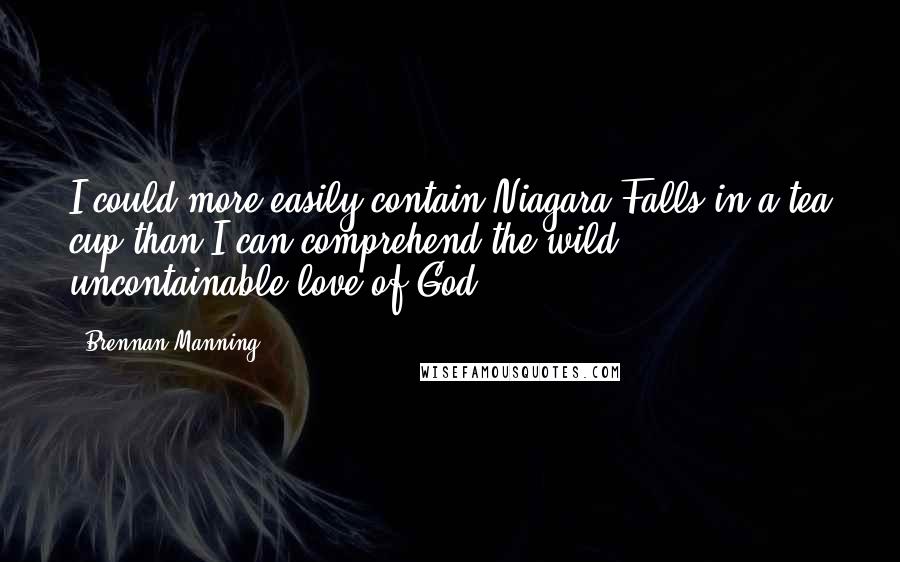 Brennan Manning Quotes: I could more easily contain Niagara Falls in a tea cup than I can comprehend the wild, uncontainable love of God.