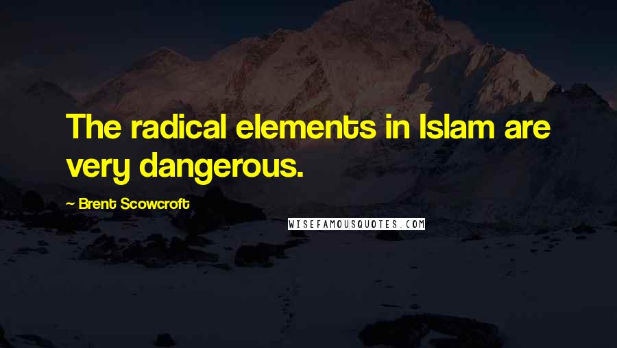 Brent Scowcroft Quotes: The radical elements in Islam are very dangerous.