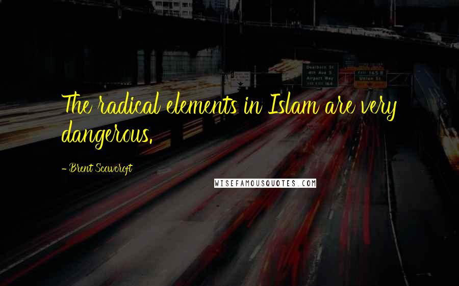 Brent Scowcroft Quotes: The radical elements in Islam are very dangerous.