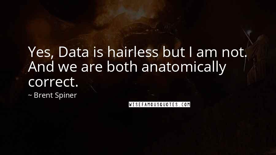 Brent Spiner Quotes: Yes, Data is hairless but I am not. And we are both anatomically correct.