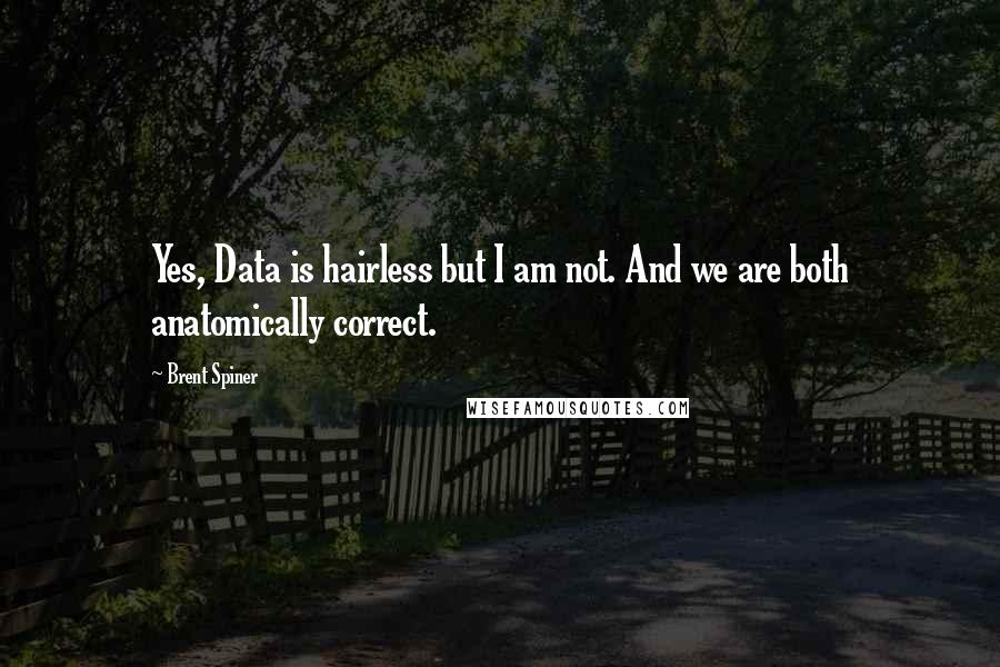 Brent Spiner Quotes: Yes, Data is hairless but I am not. And we are both anatomically correct.