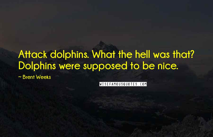 Brent Weeks Quotes: Attack dolphins. What the hell was that? Dolphins were supposed to be nice.